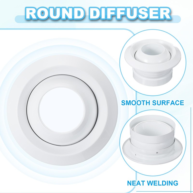 PATIKIL 8 Inch Round Air Vent, Adjustable Ball Jet Nozzle