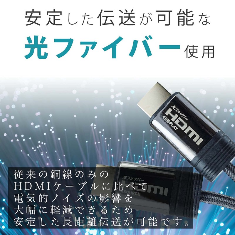 Holic Optical Fiber HDMI Cable, 32.8 ft (10 m), Mesh