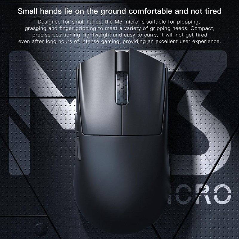 Darmoshark M3micro Wireless Gaming Mouse,Tri-Mode 2.4G/USB-C/Bluetooth Mouse Up to 26000DPI,PAW3395
