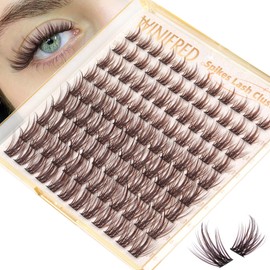 Winifred Brown Lash Clusters Natural Cluster Eyelash Extensions Wispy Eyelash Clusters Manga Anime Lash Extension 16mm Dark Brown Individual Lashes