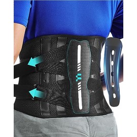 Fitomo Faja Lumbar Hombre Mujer con Soporte Ergonómico y Férulas de Fibra de Carbono, Tejido de Malla Ultra Fino, Faja Lumbar para Dolor Espalda,...  
