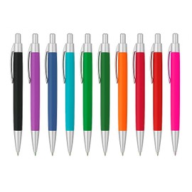 Soft Touch Ballpoint Pens, 20 Pack Bulk Assorted Color Quick-Dry Black Ink Pens with Clip, 1.0mm Medium Point, Smooth Writing Rubber Grip for Office, School, Business & Promotional Use, Multicolor