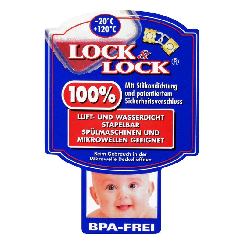 Lock & Lock HPL807 Frischhaltebox, rechteckig, 470 ml, 4 Stück