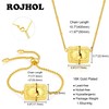 ROJHOL 2 Pcs Gold Silver Initial Necklace Bracelet Set for