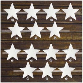 com-four® 2 x Star Decorative Garland with Bells - Winter Wall Hanging - Decorative Ribbon with Stars - Christmas Tree Decoration - Hanging Decoration for Christmas