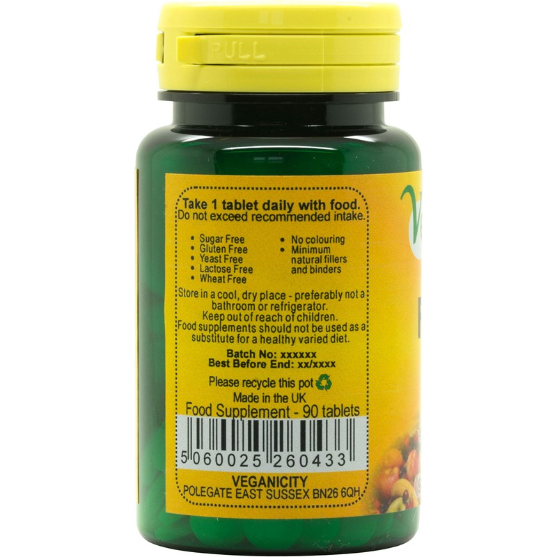 Veganicity Folic Acid 400µg : B Vitamin Supplement - 90