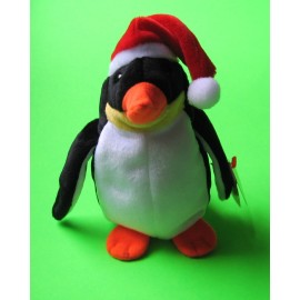 TY Beanie Baby Zero Penguin in Christmas Holiday Santa Hat January 2 1998 MWMT
