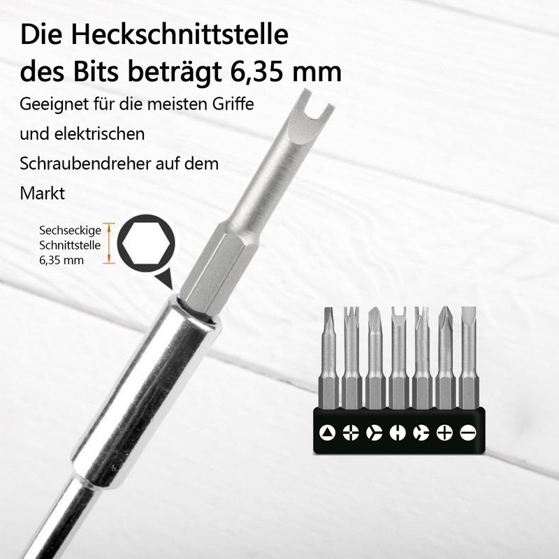 GIONAR 7 Pieces Special Shaped Screwdriver Bit Set 50mm U