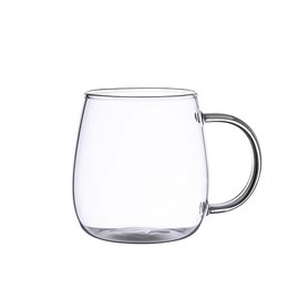 BONGBADA Simple Glass Coffee Mugs-Hand Blown&Seamless Design,Clear Coffee Cups-Heat Resistant and Explosion-Proof,Lightweight Tea Mugs with Anti Scald Handle Ideal for Home,Cafe,Coffee Bar (350ML)