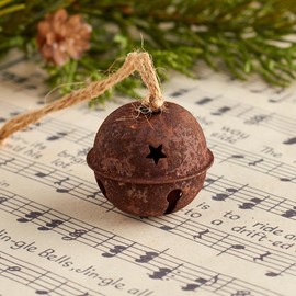Package of 6 Rustic Sleigh Bell Ornaments for Home Decor, Holiday Displays, Crafting & Creating