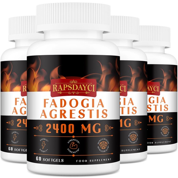 Rapsdayci Fadogia Agrestis, 2400 mg, Highly Effective 50:1 Extract, Powerful Fadogia Agrestis Supplement for Endurance, Power, Drive and Performance (60 Pieces (Pack of 4)
