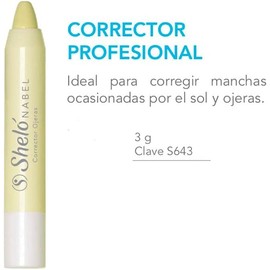 Corrector Profesional Amarillo Ideal para corregir manchas ocasionadas por el sol, ojeras e imperfecciones, de Sheló NABEL