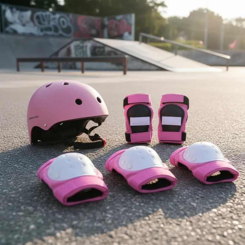 Kit De Proteccion Casco Rodilleras Coderas Muñequeras Niños