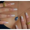 24pcs French Ombre Almond Press-on Nails, Medium Length Full Cover,