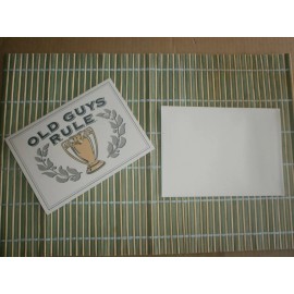 OLD GUYS RULE GENUINE CARD WITH ENVELOPE " TO MY TROPHY HUSBAND "  5" X 7"