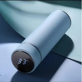 Water Bottle with LED Temperature Display Double Walled Vacuum Insulated Stainless Steel Sports AutomotiveTravel Mug BPA-free Leak Proof Keep Cold 12H and Keep Warm 6H (BLUE SKY)