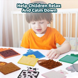 Yosamy Sensory Mats for Autistic Children, Pack of 10 Sensory Tiles, Multi-Sensory Texture Toy, Sensory Mats