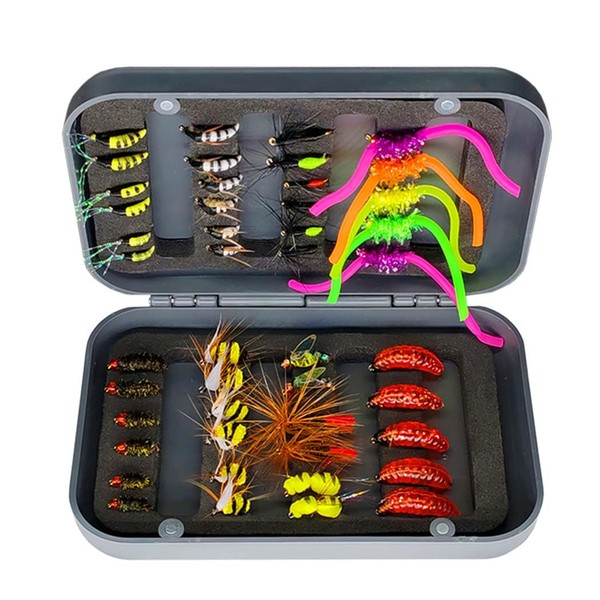 Qievcrme 24/30/46/54/127-Pieces Fly Fishing Files Kit #8-#16 Handmade Dry Wet