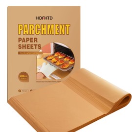 200 Pcs Parchment Paper Sheets, 12 x 16 Inches Air Fryer Disposable Paper Liners, Non-Stick Precut Parchment Paper for Baking, HOFHTD Unbleached Baking Papers for Cooking, Grilling, Roasting, Steaming