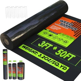 JOYSWAN 3Size Weed Barrier Landscape Fabric Heavy Duty Woven Ground Cover Weed Cloth Geotextile Fabric Driveway Fabric (3x50)