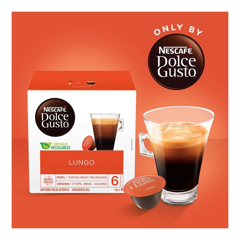 NESCAFÉ Dolce Gusto Coffee Capsules Café Lungo 48 Single Serve