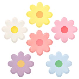 60 Uds Platos Papel Margaritas, 18cm Lindos Platos de Margaritas Platos con Forma de Flor Platos Boho Hippie Platos de Papel Flores para Cumpleaños Baby Shower Boda Fiesta de Primavera