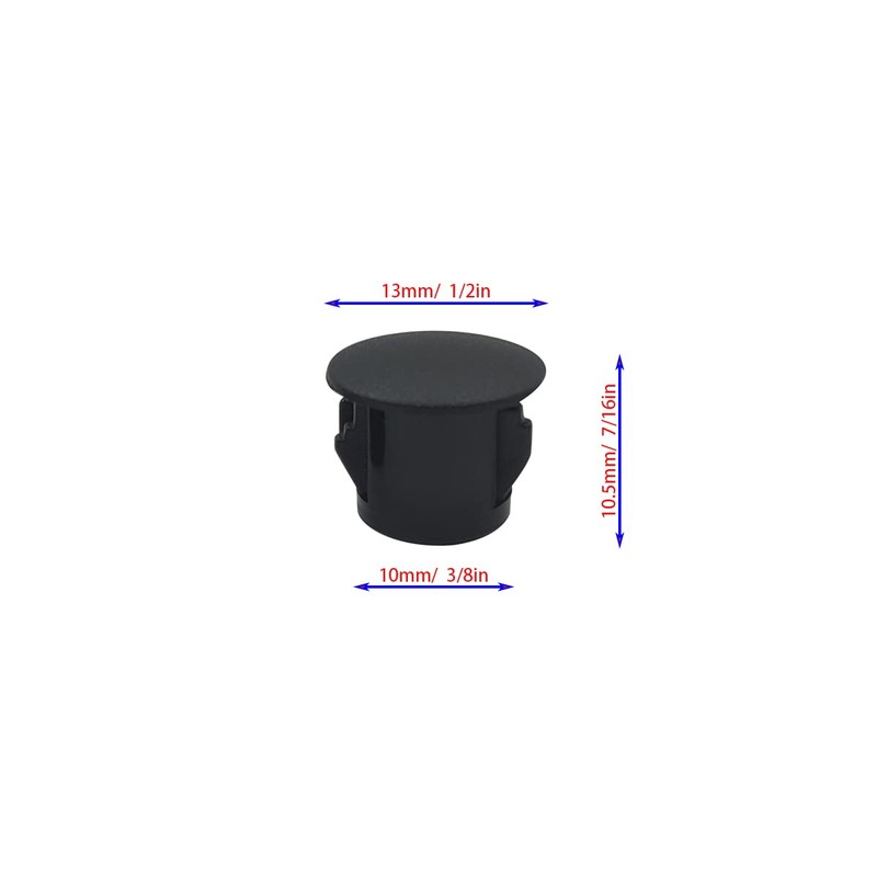 30 Pcs Black Hole Plugs 10mm (3/8") for Cabinet and