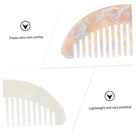 HAPINARY Goody Hair Brush Rubber Bands Wide Tooth Comb Twin Rubber Professional Combs Hair Combs with Wide Teeth Mini Retro Combs Hair Combs for Women Acetate Foil Pack of 2