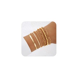 TOFBS Women's 8 Piece Elegant Luxury Set Timeless Fashion Bracelets Adjustable Fit Ideal for Everyday Use or Special Occasions, Lega, Lega