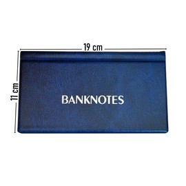 Collector Collector's album for banknotes, notes, banknote album with 20 pages, 8 x 17 cm (blue)