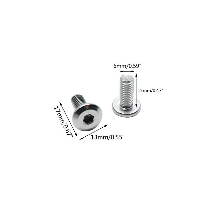 Biaungdo M6x15mm Stainless Steel Flat Head Hex Socket Cap Bolts