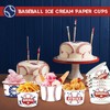 LANCU 60PCS Baseball Ice Cream Bowls 10oz Paper Baseball Treat