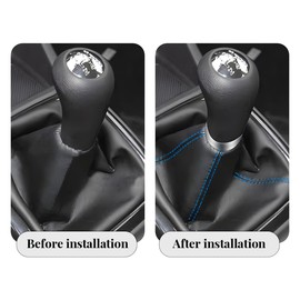 LKAHG Car Gear Shift Boot Cover, Automotive Gear Shift Boot Shifter Knob Dust Cover, Vehicle Interior Leather Gear Lever Gaiter Stick Protector Accessories, Universal for RV, SUV, Truck (Blue)