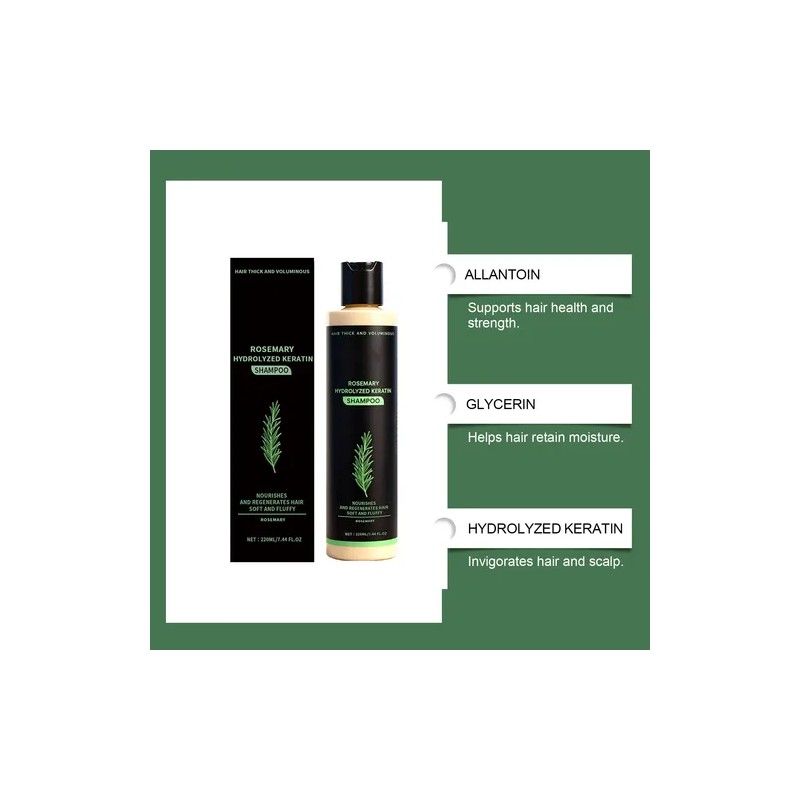 Champú Orgánico De Romero El Crecimiento Del Cabello 220ml