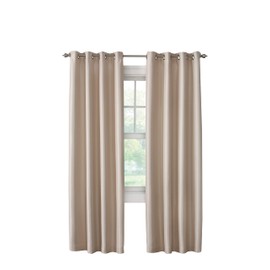 Loft Living Arcane Faux Silk Room Darkening Grommet Curtain 52" x 84" in Champagne