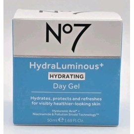 Boots No7 HydraLuminous Hydrating Day Gel NIB 1.69 fl oz/ 50 mL