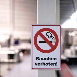 'Sign "No Smoking 300 X 200 mm, Stable Aluminium/Dibond – 3 mm Thick