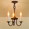 Psyverii 3 Lights Farmhouse Candle Style Chandelier, Rustic Ceiling Pendant