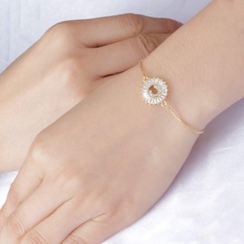 COTTVOTT Charms Initial Letter Bracelet Women A-Z Alphabet Adjustable Chain Bracelets 4 Colors (C, Gold Color)