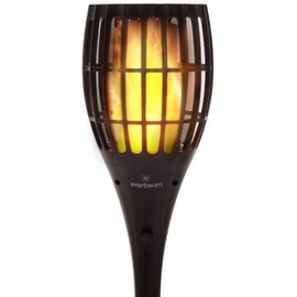 Everbeam P1 Solar Torch Light with Flickering Flame - Our Waterproof Outdoor Solar Tiki Torches Come Equipped with 96 LED Bulbs That Create A Stunning Realistic Fire Effect - 4 Pack