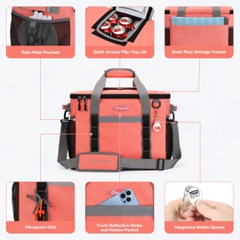 Maelstrom Collapsible Soft Cooler Bag,35/55/75 Cans Beach Cooler with Flip Top Lid, Ice Chest, Leakproof & Portable for Beach, Camping, Road Trips & Grocery Shopping (Watermelon, 55 Can)