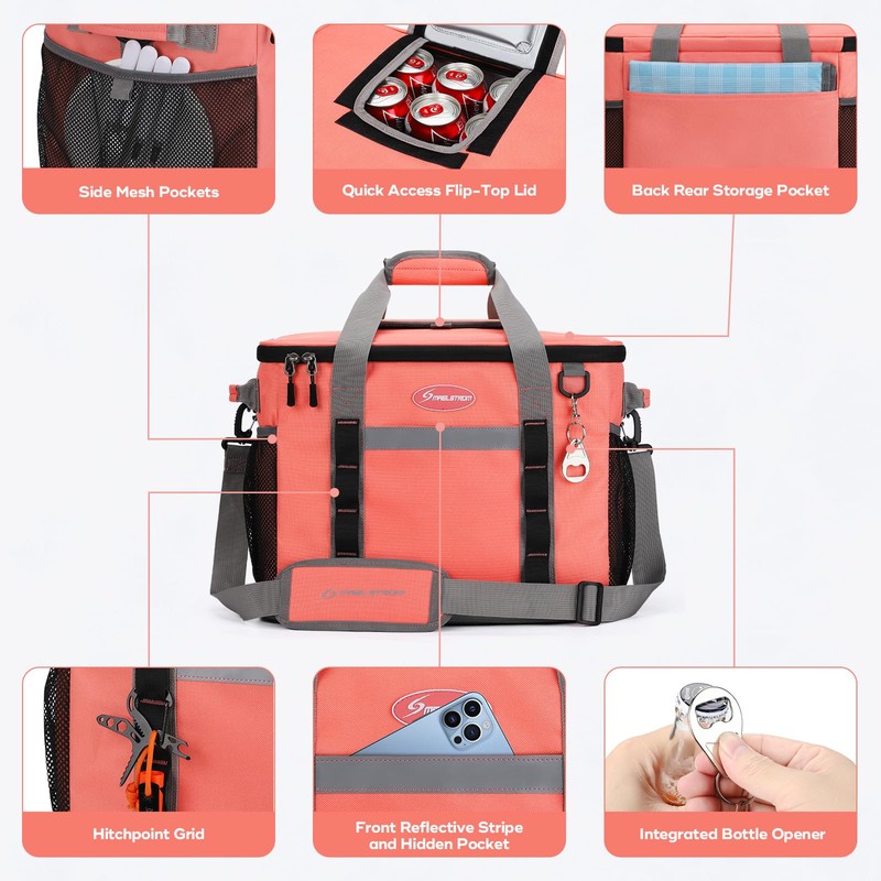 Maelstrom Collapsible Soft Cooler Bag,35/55/75 Cans Beach Cooler with Flip