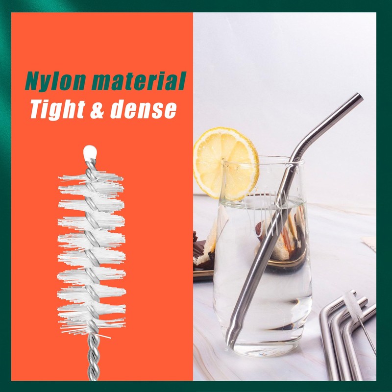 9-Pack Thin Long Handle Bottle Brushes with Boar Bristle &