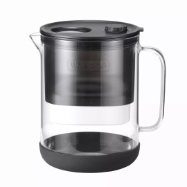 Waterdrop Glass Water Filter Pitcher with 1 Filter, Eco-Friendly, Black