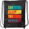 inktastic Skiing Eat Sleep Ski Repeat Drawstring Bag Black 344df