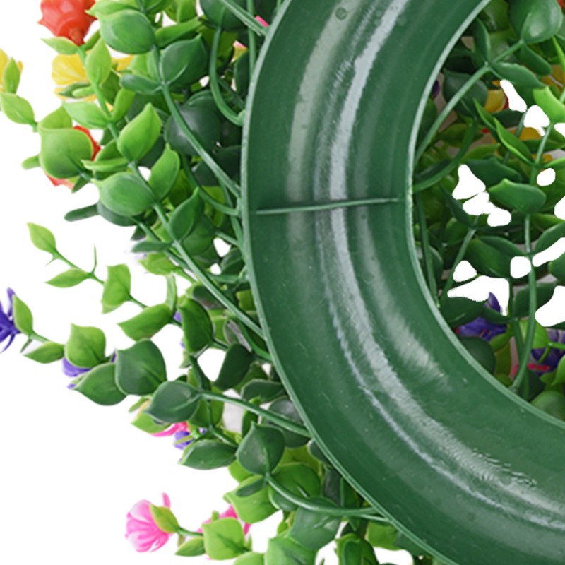 Flower Wreath Spring Babysbreath Faux Round Flower Wreath for Living