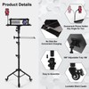 Tossbiss Laptop Tripod on Wheels with 2 Shelves, Portable Projector