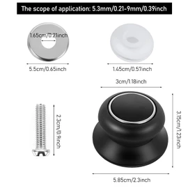 Prasacco Pack of 2 Pot Lid Handles, Universal Pot Lid Knobs, Heat Resistant Pot Lid Grab Handles, Replacement Knobs, Handles with Screws for Slow Cookers, Pans, Frying Pans (Black)