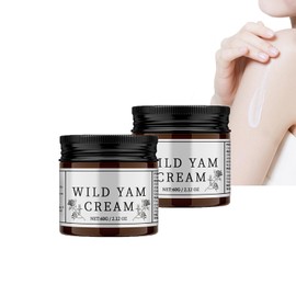 Dyceittdia 2pcs Yamswurzel-Creme, Wild Yam Körpercreme, Yamswurzel-Feuchtigkeitspflege, Feuchtigkeitsspendende und nährende Hautpflege,2pcs*60ml, cream1