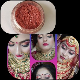 Face Up Eyeshadow Red, Pigment For Eyeshadow And Nail Art, Sparkling Metallic Eyeshadow Red, P-20